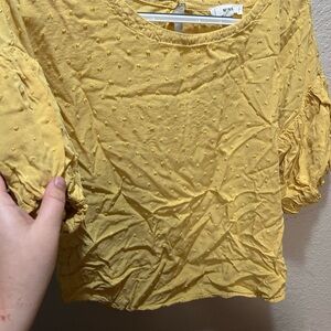 MINE Mustard Textured Blouse